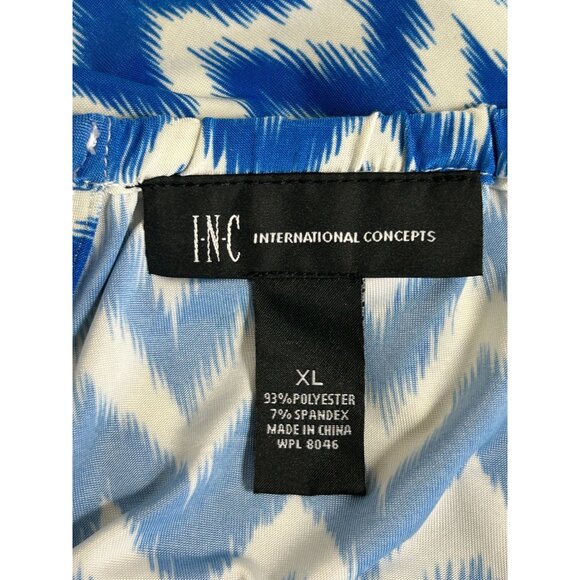 INC International Concepts Embellished Print Sleeveless Top in Blue/White- Sz XL - Picture 4 of 5